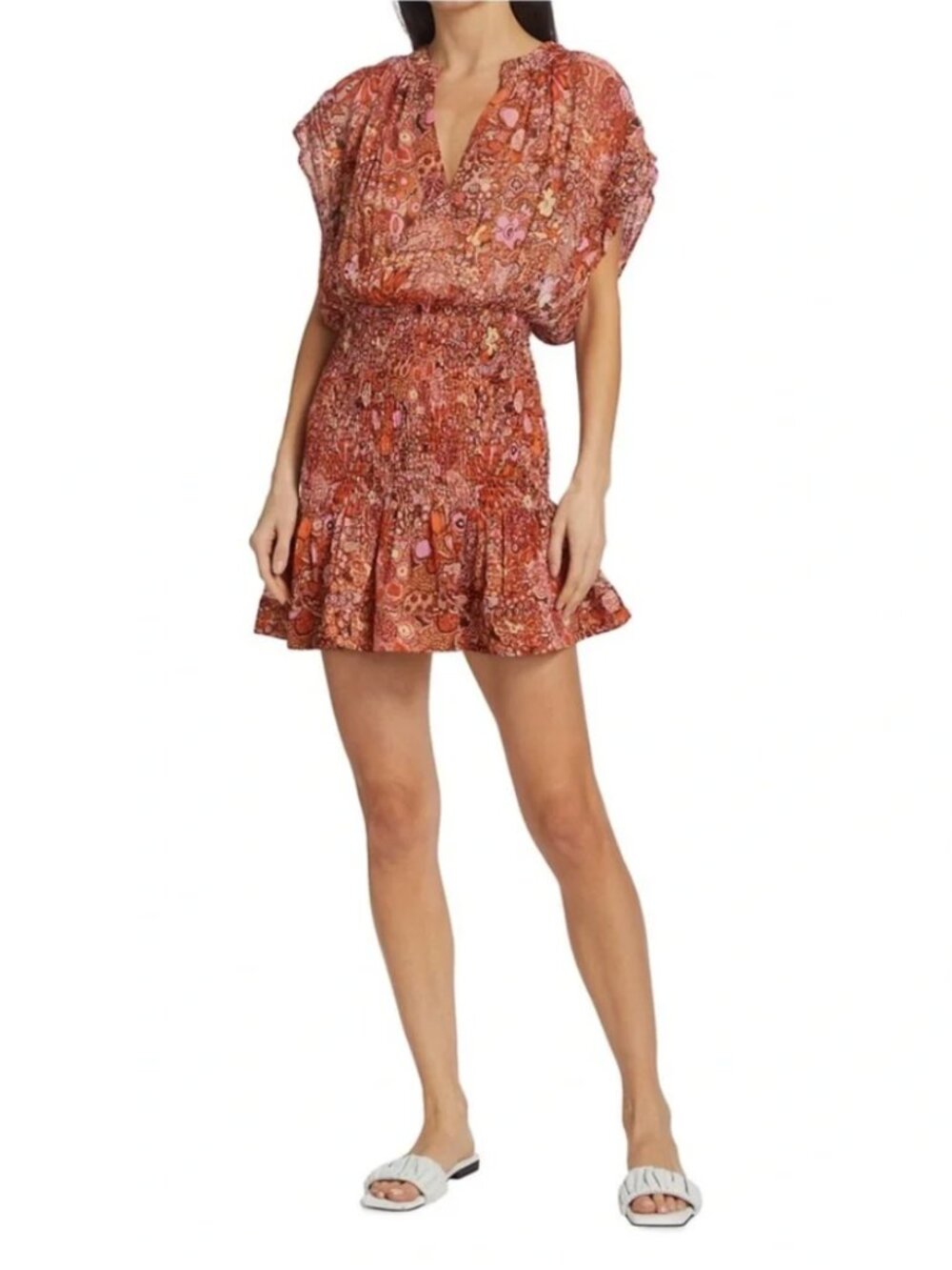 A.L.C. Carly 100% Silk smocked dress MRSP $495